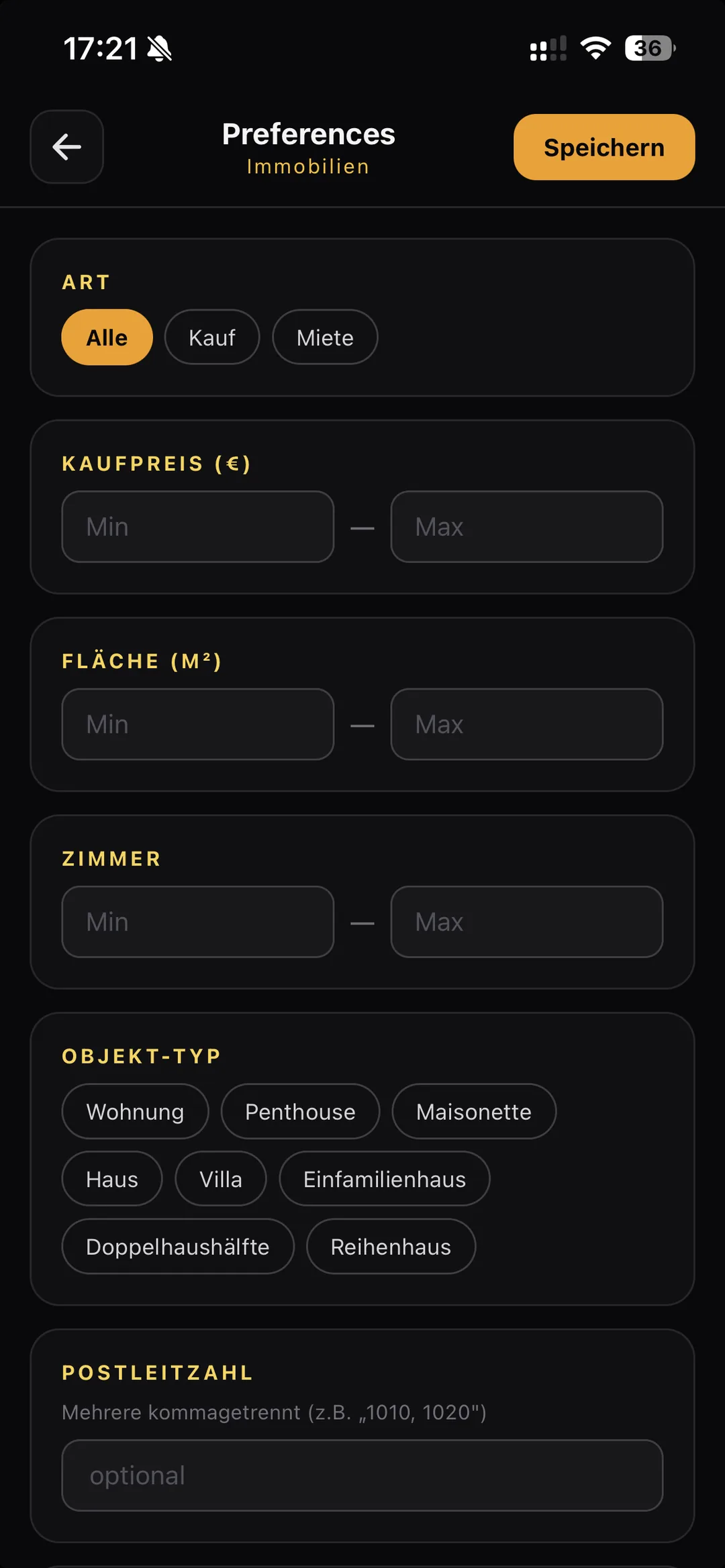 Preferences Mobile