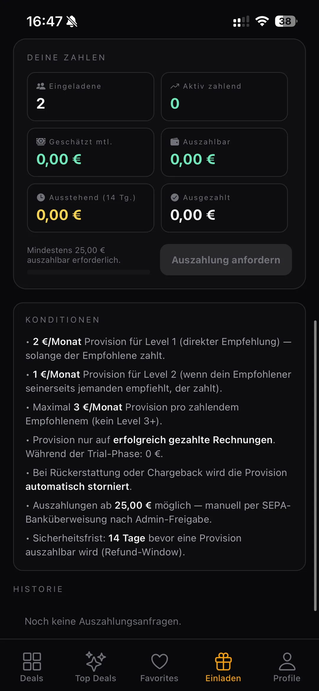 Share & Earn Conditions